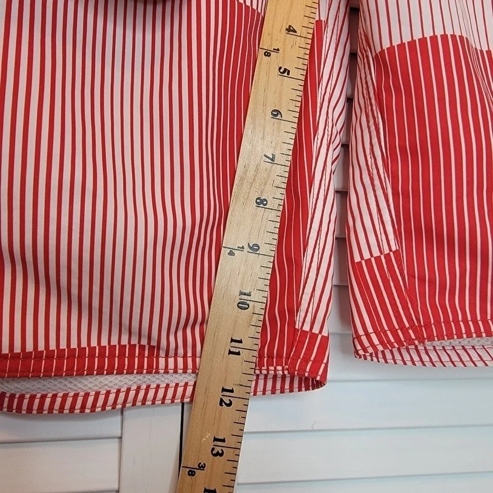 O'NEILL Warmond Striped Seersucker Board Shorts Orange Men Sz 32 Pockets Surfing
